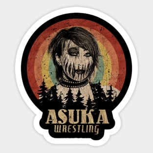 Retro Sunset Asuka Wrestling Sticker